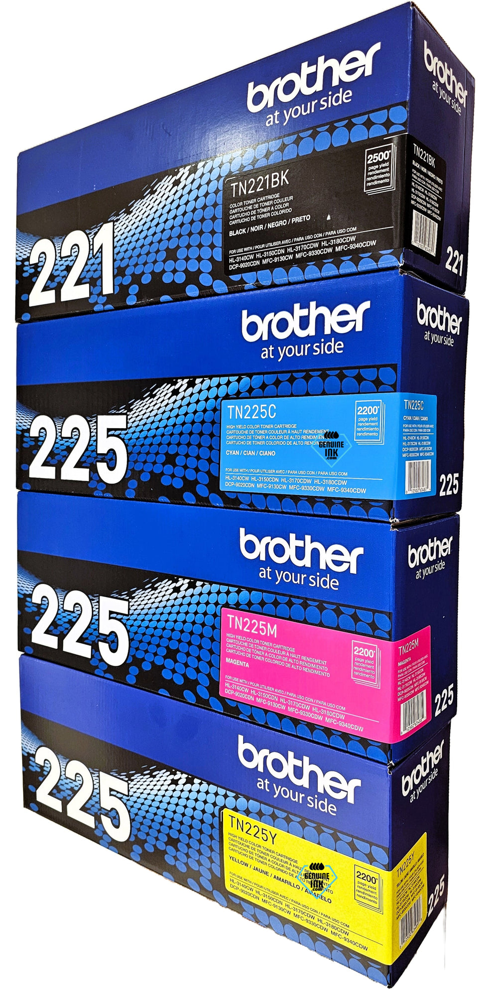 Brother TN225 Genuine High-Yield Color Toner Cartridge